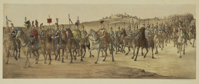 27565 Afbeelding van de maskerade van de studenten van de Utrechtse hogeschool ter gelegenheid van het 270-jarig ...